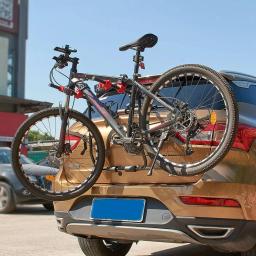 Quadro de ferro carro rack de bicicleta titular suv veículo tronco montar bicicleta ciclismo suporte de armazenamento transportadora para 2 bicicleta instalar traseira do carro - Image 2