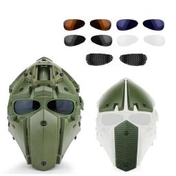 Máscara de Paintball Rosto Completo com Capacete Protetor Ajustável, Máscara de Airsoft Tático, Exército Militar, Jogo CS, Novo - Image 4