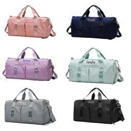 Saco De Duffel Bordado Personalizado, Saco De Ginástica, Saco De Viagem, Bolsos Molhados E Secos, Compartimento De Sapato, Presente Para Groomsman, Dama De Noiva, Esportes - Image 5