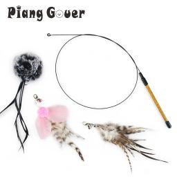 Brinquedo para gatos com penas de fio de aço, acessórios de penas para reposição, brinquedo para pet teaser para gatos - Image 1