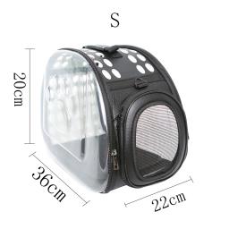 Saco de viagem de gato dobrável bolsa para animais de estimação respirável gato cão transportando caso fora espaço filhote de cachorro saco de ombro transparente suprimentos para animais de estimação - Image 5