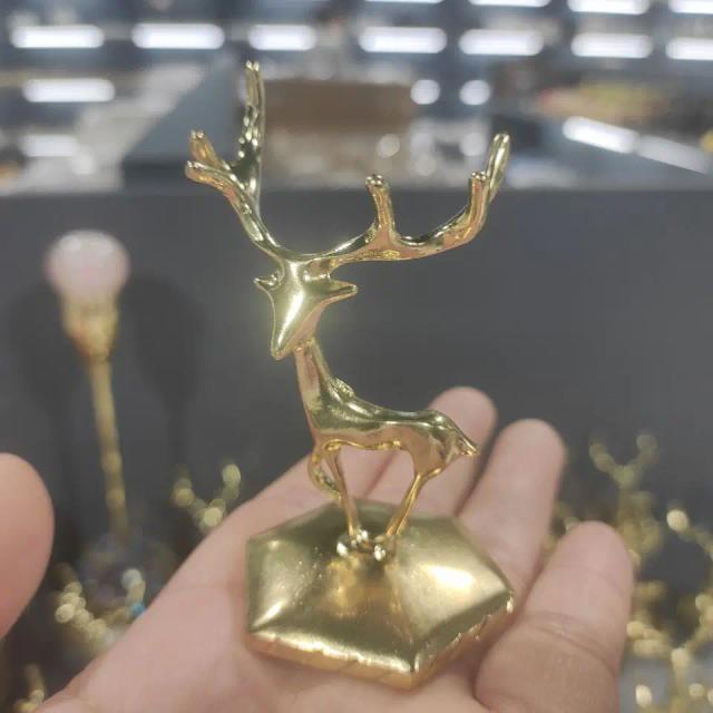 Suporte de Esfera com Pedras Preciosas e Base de Metal para Decoração Artesanal e Escritório