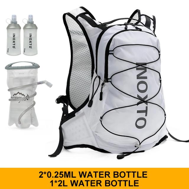 Mochila de Bicicleta Inoxto Impermeável e Respirável com Bolsa de Água e Capacete - 12L para Ciclismo Masculino e Feminino