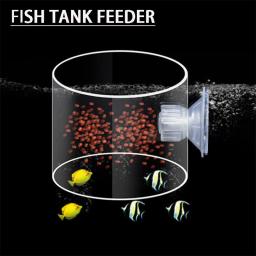 Alimentador de peixes de aquário acrílico anel de alimentação transparente com ventosa forte alimentador de tanque de peixes suprimentos de aquário m l - Image 5