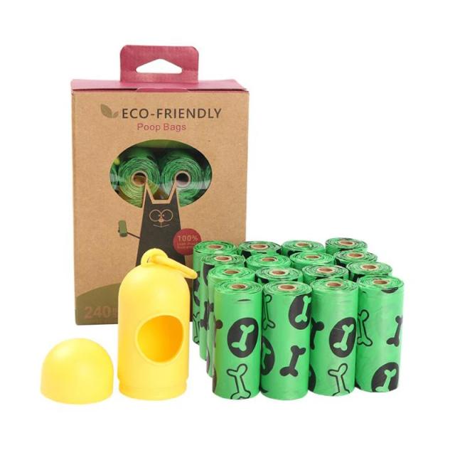 Sacos Biodegradáveis para Fezes de Cães e Gatos, Ecológicos e Sustentáveis, Ideal para Limpeza Interna e Externa, 21 Rolos com 16 Sacos em Cada Caixa