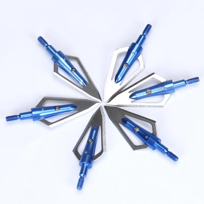 2 cores 100 grainarchery broadhead lâmina de aço inoxidável ampla para arco composto caça tiro acessórios do esporte - Image 1