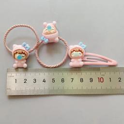 frete grátis 4 pçs/set bebê bonito elástico de cabelo + hairpins meninas dos desenhos animados do ligas para cabello para crianças pinos de cabelo e grampos de cabelo acessórios enfeite cabelo infantil - Image 4