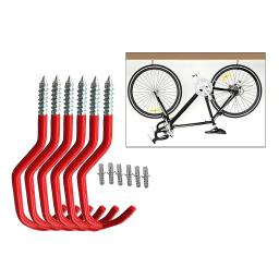 Ganchos de metal para bicicleta, 6 peças, armazenamento de teto, para casa, garagem, vassoura, organizador de vassoura, suporte para pendurar - Image 5