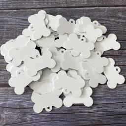 White Double-Sided Sublimation Blank Tags para Animais de Estimação, Osso, Gato, Cachorro, Cachorro, Chaveiro Transparente, DIY, 5Pcs - Image 6