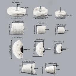 Algodão polimento lustrando roda, branco Flannelette Cone, coluna, cogumelo, em forma de T moagem cabeça para broca, alta qualidade, 1pc, 2 ", 3", 4" - Image 2