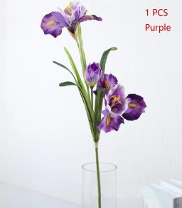 1 peça 90cm 3 cabeças de flores artificiais íris flor terralo prazer em casa mesa de casamento decoração presente f605 - Image 2