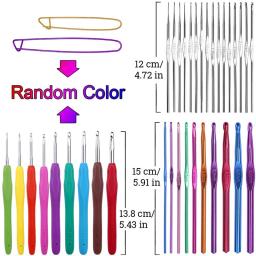 Imzay 96 pçs conjunto de ganchos de crochê com caixa de armazenamento de agulha de tricô kit de agulhas de tricô diy ferramenta de tecelagem conjunto de acessórios para iniciante - Image 3