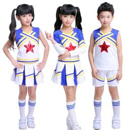 Lolanta novas meninas traje uniforme de líder de torcida atividades escolares desempenho outfits 4-16 anos azul vermelho - Image 1