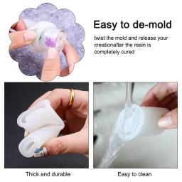 Silicone Casting Resina Jóias Moldes Set, Ferramentas De Resina Epóxi, Chaveiro Moldes para DIY, Pingentes Artesanato Fazendo - Image 3