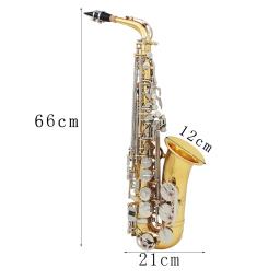 Saxofone Alto SLADE-Eb com estojo de couro, eletroforético ouro, E Flat Sax, instrumento de sopro Musical, palhetas peças, alta qualidade - Image 6
