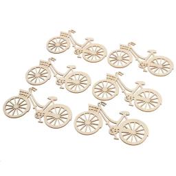 Fatias de folheado de bicicleta de madeira, fatias de folheado para faça você mesmo, ornamento de artesanato, tema de festa de casamento, decoração de casa, presente com 10 peças - Image 3