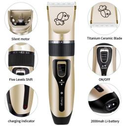 Elétrica Pet Grooming Cabelo Clipper Kit Recarregável Trimmer Shearers Shaver Cat Coelho Cão Teddy Animal - Image 2
