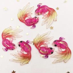 8 pçs resina bling colorido peixinho gemas flatback strass scrapbook casamento 1 buraco apliques diy acessórios og58 - Image 3