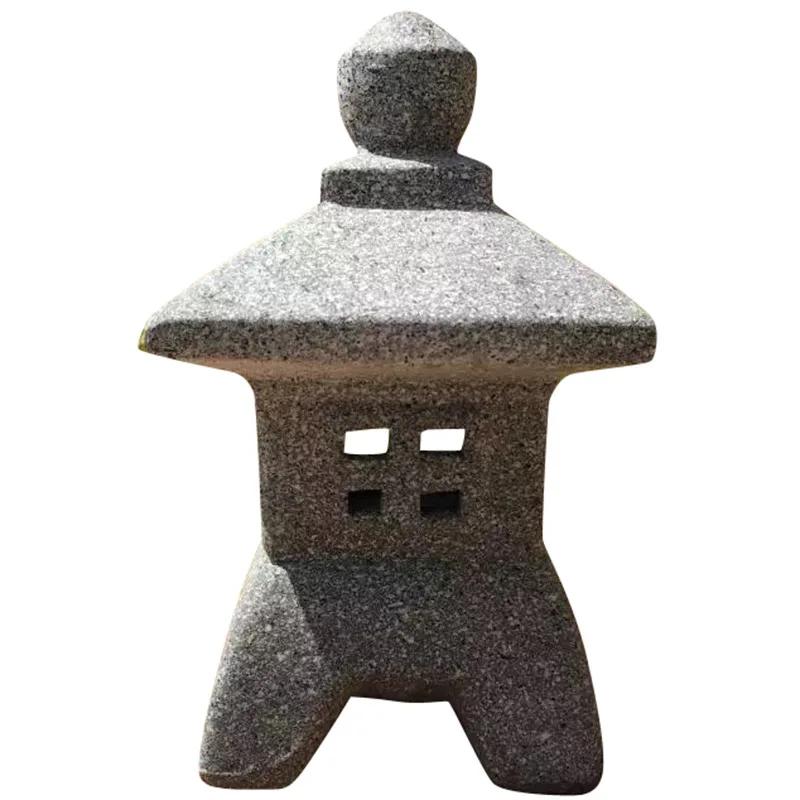 Produtos de decoração pátio japonês cerâmica imitação pedra lâmpada ornamentos imitação mármore vermelho argila japonês jardim lanterna - Image 1