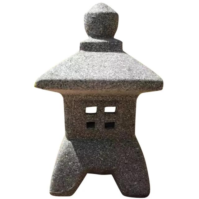 Decoração Elegante para Pátios com Lanternas de Cerâmica Imitação Pedra em Estilo Japonês