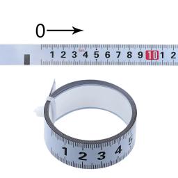 Régua autoadesiva de aço da escala da ferramenta da medida da fita da trilha da mitra da largura 19mm 1-5m para a bancada do woodworking da tabela do roteador da t-trilha - Image 5