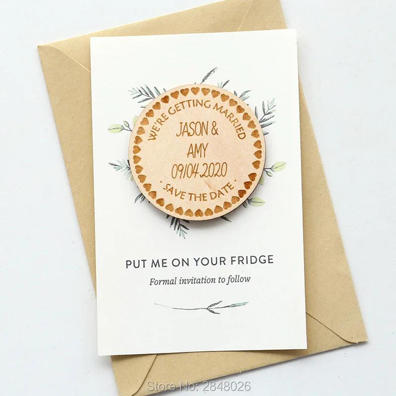 Lembrancinhas de madeira com renda rústica personalizadas e imã para save the date, presentes e lembranças para festas de aniversário e casamento - Image 1