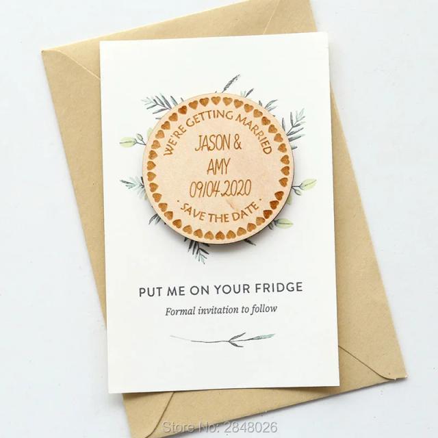 Lembrancinhas Personalizadas de Madeira com Renda Rústica e Ímã para Save the Date e Festas de Casamento e Aniversário