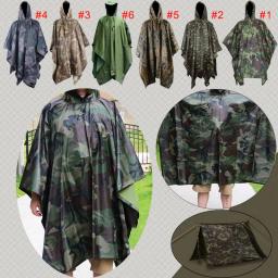 Multifunções Militar Camo Capa De Chuva capa de Chuva Poncho capa de Chuva Das Mulheres Dos Homens À Prova D' Água para Camping Pesca Motocicleta плащ дождевик - Image 1