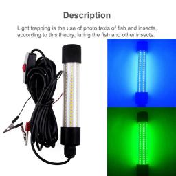 Luz LED subaquática para pesca noturna, lâmpada do barco, iluminação exterior, luz quente e fria, branco, azul e verde, 2 W, 12V - Image 4