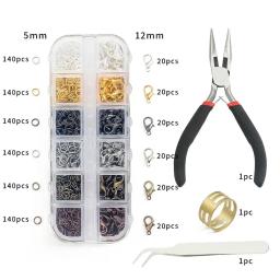 Kit de joias com anel de cobre, conjunto de alicates e fechos de lagosta, fazer joias, acessórios para colar, brinco e pulseira - Image 4