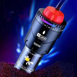 Controle de temperatura automático 50-500w 220-240v da haste de aquecimento de água ajustável digital do tanque de peixes do aquecedor de mergulho do aquário - Image 3
