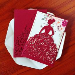 Convites personalizados para festa de casamento, convite diy, impressão doce, rosa claro, 50 unidades - Image 2