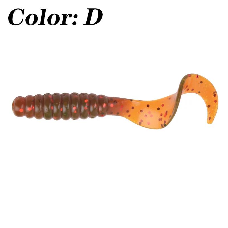 Isca De Pesca De Silicone Macio, Isca De Pesca, Giratória Jigging Wobblers, Camarão Baixo, Cheiro De Peixe, Iscas De Borracha Artificial, Verme, 4,8 cm, 1,2g, 10Pcs - Image 1