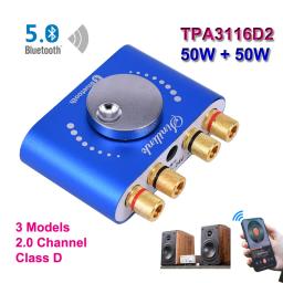 Placa de som bluetooth 5.0 aux usb tpa3116, amplificador de potência digital estéreo para home theater, classe d 2*50w - Image 1