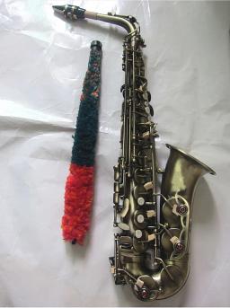 Saxofone mi-flat com acabamento antigo de alta qualidade, instrumento de sopro, saxofone, sax, concha, padrão de escultura em chave, efeito de sopro, com caso, outros - Image 4