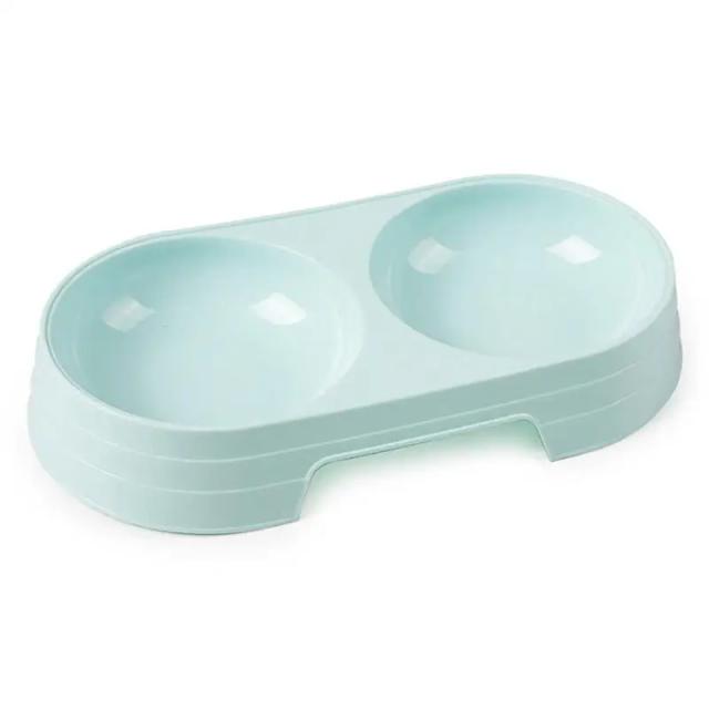 Tigela Dupla de Plástico para Pets - Alimentador Multifuncional Fácil de Limpar para Cães e Gatos