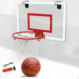 Pendurado placa de basquete net conjunto punch-livre porta transparente pendurado backboard basketball hoop suporte esporte ao ar livre exercício - Image 1