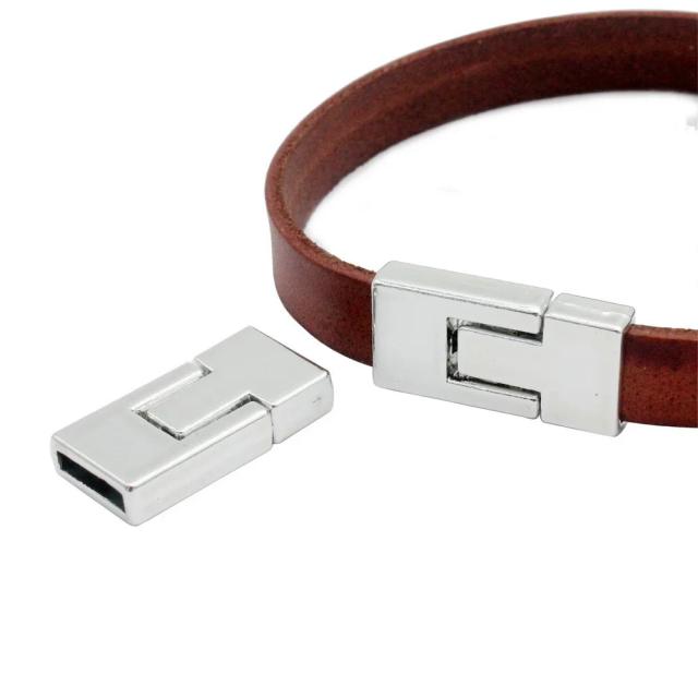 Fechos Magnéticos Planos Aaazee em Bronze para Pulseiras de Couro - 10mm, Conjunto com 5 Peças
