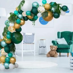 Kit de balões para festa com tema safári, kit de acessórios para festa com tema selva, balões decorativos de ouro verde, chá de bebê, decoração caseira de aniversário com 120 peças - Image 4