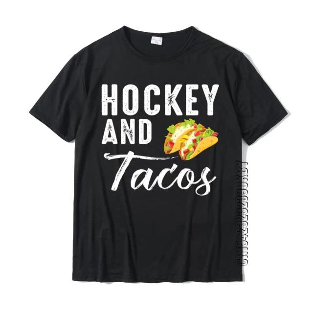 Camiseta Personalizada de Hóquei no Gelo para Crianças: Design Engraçado com Tacos para Meninos e Meninas