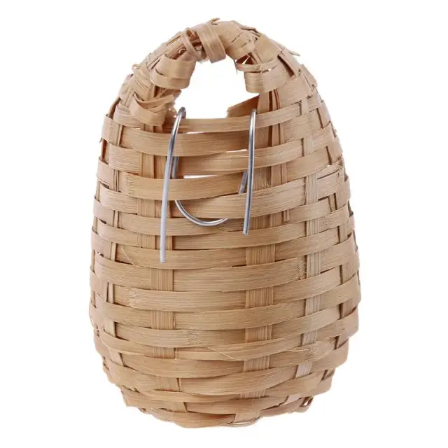 Gaiola de Bambu Natural Feita à Mão para Pássaros - Abrigo e Brinquedo ao Ar Livre 89 6b