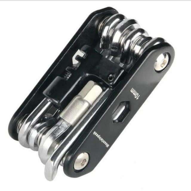 Conjunto Completo de Ferramentas Dobráveis para Bicicleta, 14 em 1 com Multitool, Chave de Fenda e Cortador de Corrente