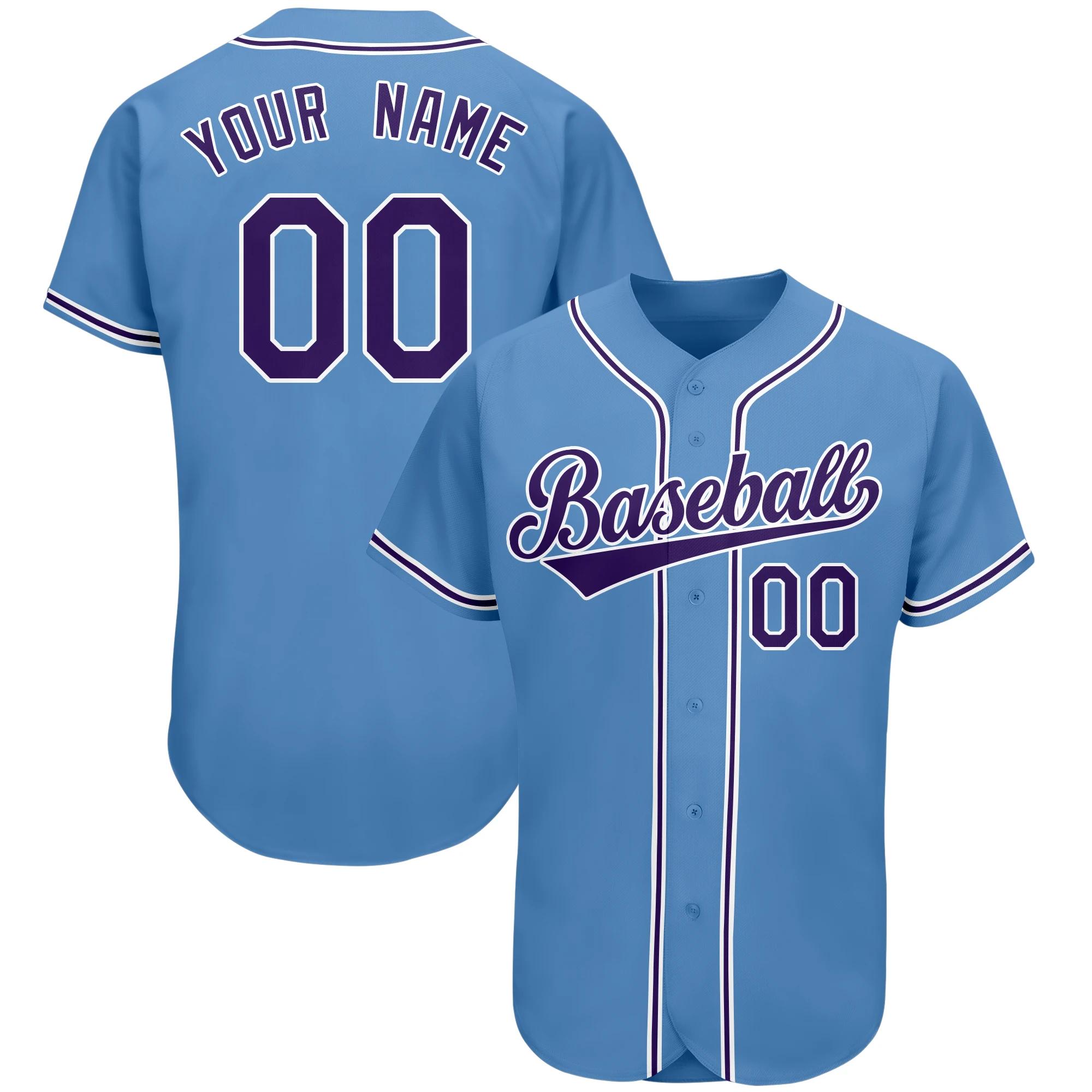 Camisa de beisebol personalizada azul, camiseta de softbol costurada com nome da equipe/número, design de atleta, roupa esportiva de alta qualidade - Image 1