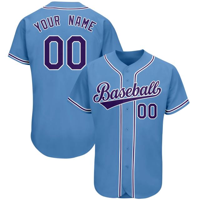 Camisa de Beisebol Personalizada Azul com Nome e Número da Equipe - Camiseta de Softbol de Alta Qualidade para Atletas