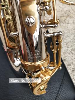 Saxofone Jupiter JAS com Case, Alto Eb Tune, Níquel, Corpo Prateado, Chave Laca Dourada, Instrumento de Música, Sax E-flat, 1100SG - Image 4