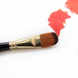 5/6 pçs pincéis de pintura do artista conjunto profissional redondo ângulo plano filbert cabelo de náilon punho preto madeira pintura escova para aquarela - Image 4