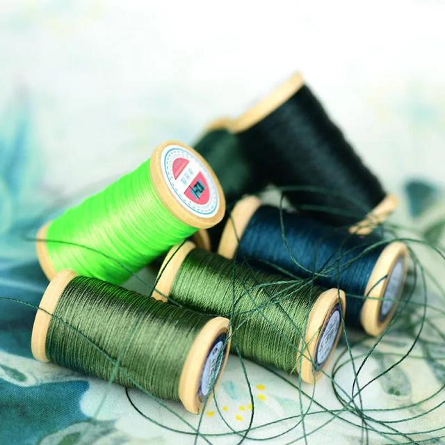 Linha Bordada Tecida à Mão em Fibra de Poliéster com Borlas, Preto e Verde, 50m, 0,3mm, Alta Resistência