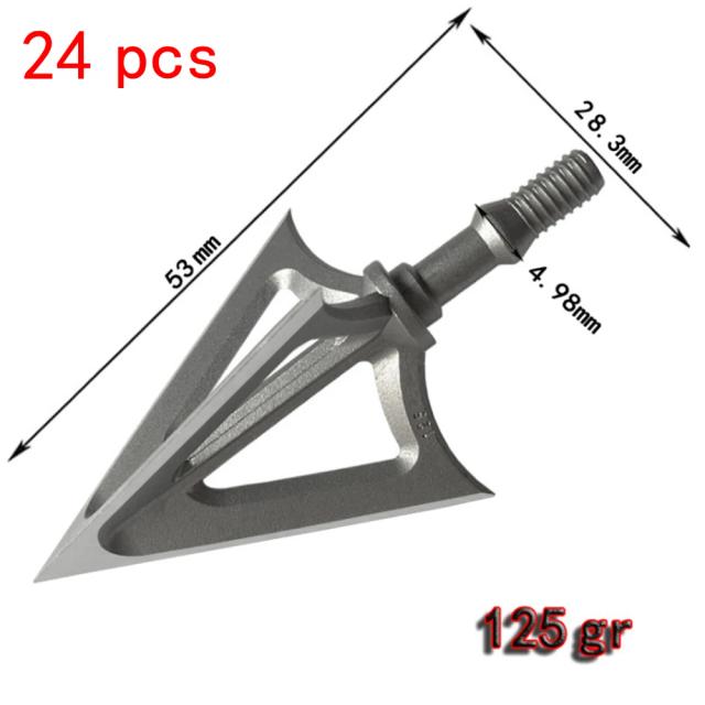 3/6/12/24 pçs tiro com arco broadhead caça afiada 100/125 grão seta cabeça 3 lâmina liga inoxidável ponta de flecha parafuso-em dicas