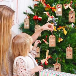 Etiquetas pendentes 50-100 peças, decoração de embrulho de presente cartão de papel kraft etiqueta diy decoração lembranças do natal - Image 6
