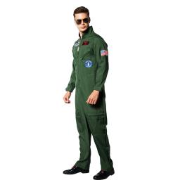 Terno piloto masculino dos anos 80 filme top gun uniforme da força aérea adulto halloween cosplay traje carnaval páscoa purim fantasia vestido - Image 3